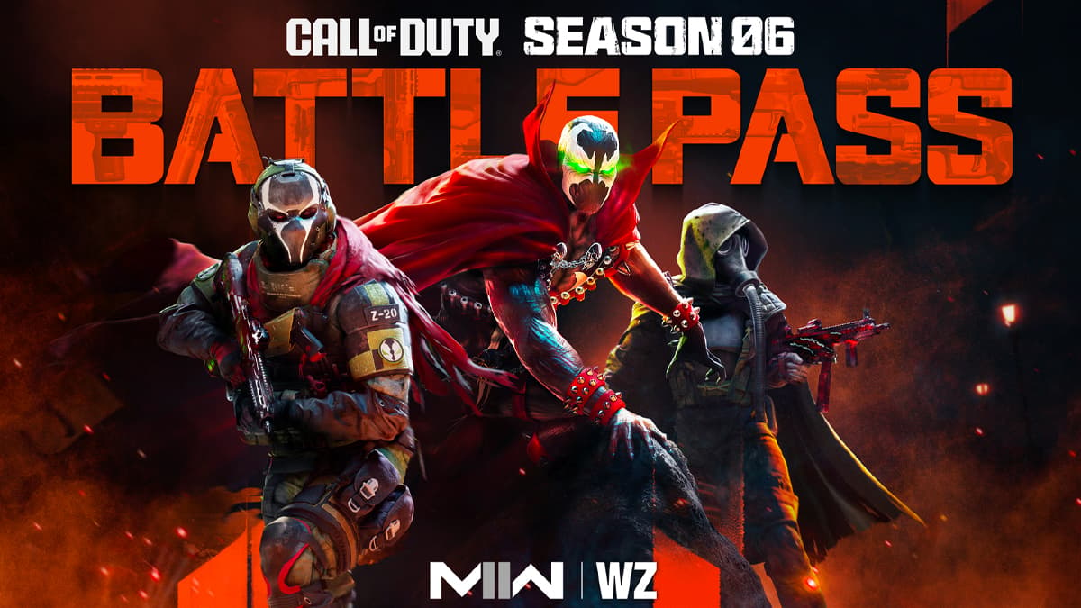 Season 6 Modern Warfare 2 and Warzone Battle Pass cover featuring Spawn