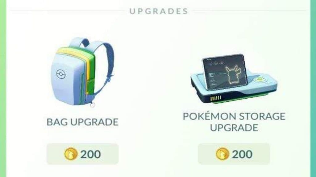 Pokemon Go inventory and Storage Upgrades