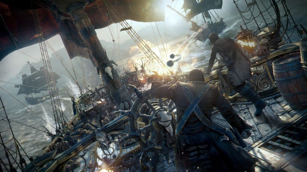 A captain dodging his ship from cannons in Skull and Bones