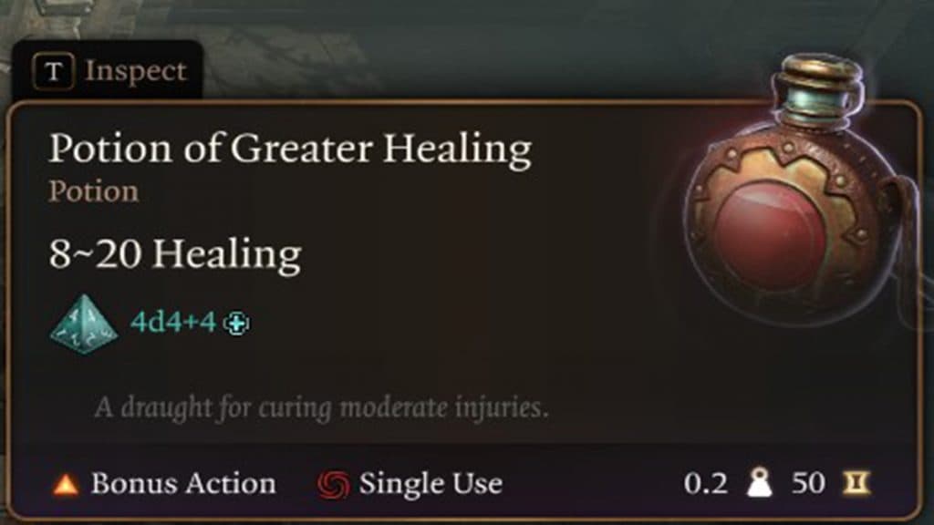 Greater Healing Potion Baldur's Gate 3