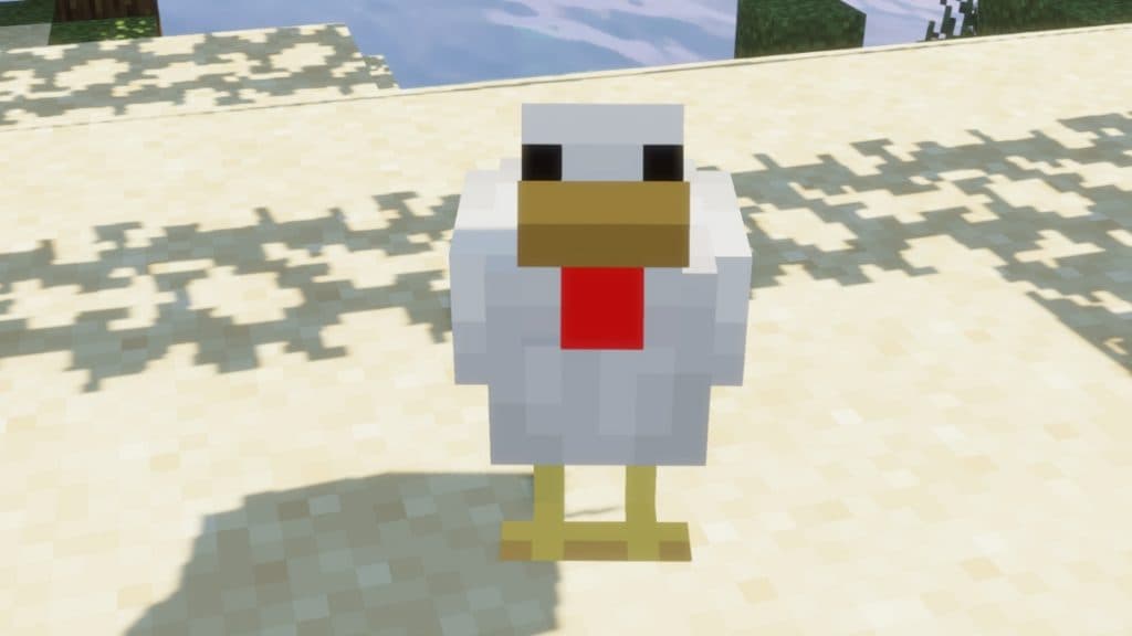 A chicken in Minecraft.