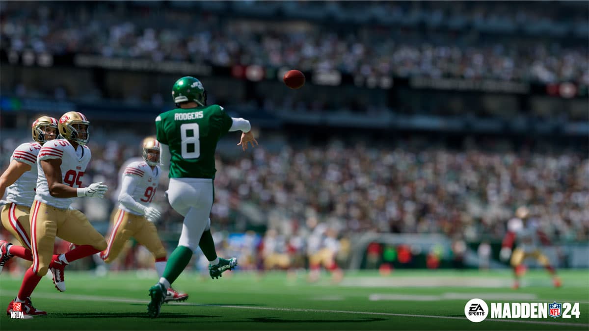 New York Jets' Aaron Rodgers in Madden 24