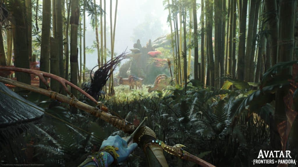 Na'vi wielding a bow in Avatar Frontiers of Pandora
