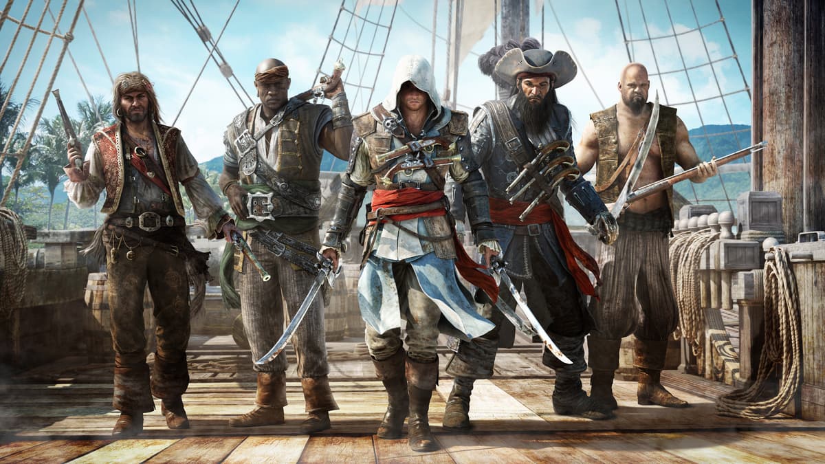 Fabled pirates standing in line in Assassin's Creed Black Flag