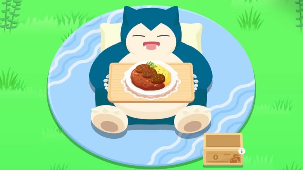 pokemon sleep snorlax eating a meal