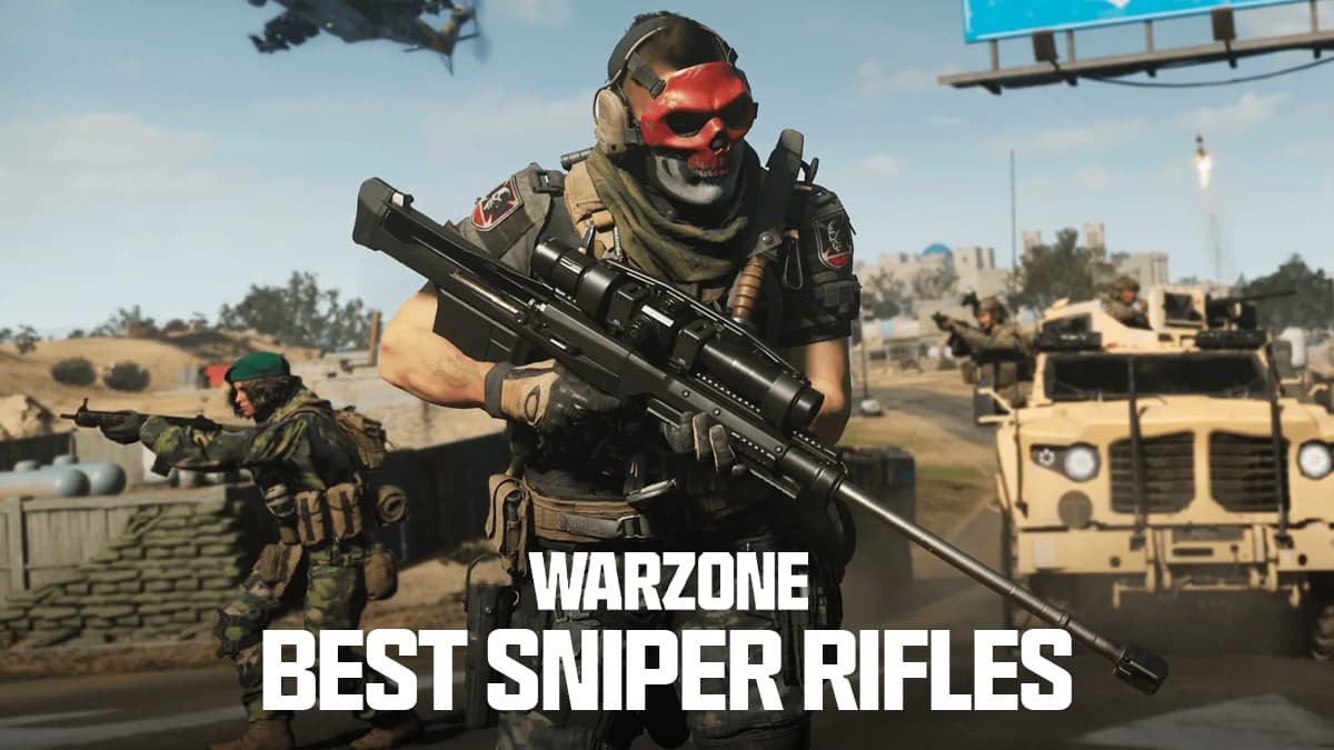 Warzone 2 player holding up Sniper Rifle