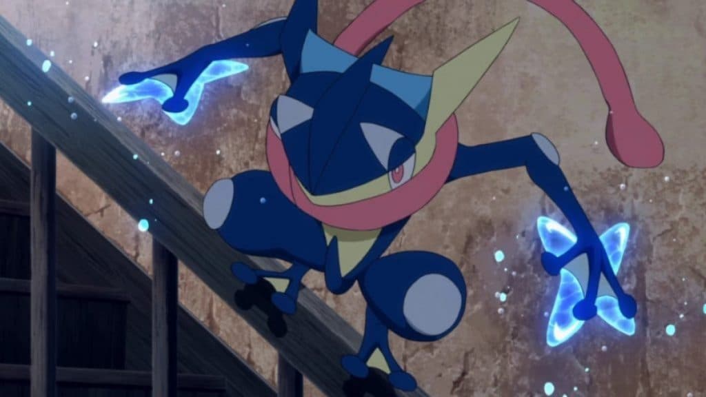 i pokemon greninja vanno usando gli shuriken d'acqua nell'anime