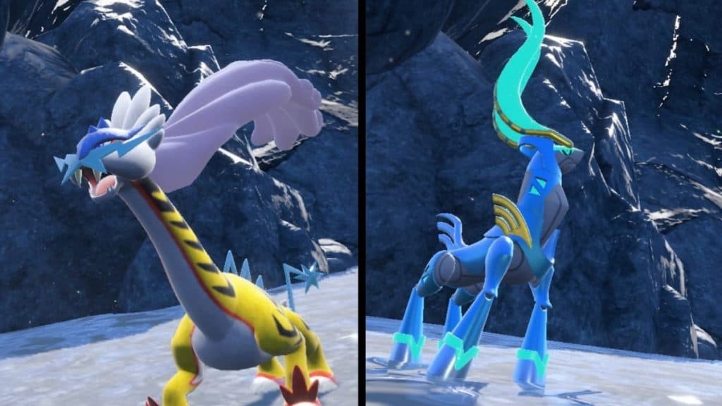 pokemon scarlet and violet the indigo disk dlc paradox species raging bolt and iron crown in the game