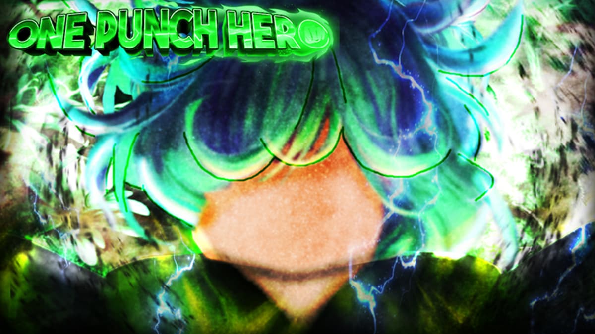 Roblox One Punch Hero character with green hair