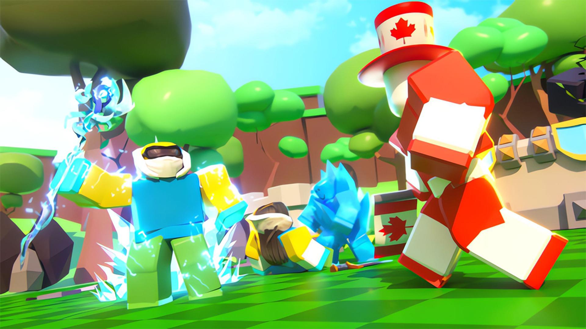 Two characters fighting in Roblox Blox Royale.