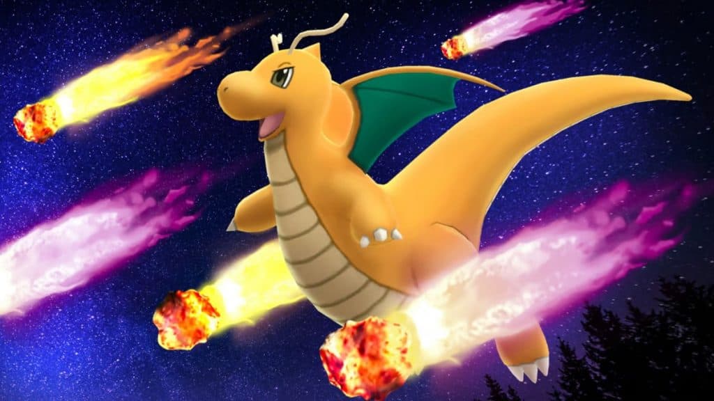 dragonite using draco meteor in pokemon go fantasy cup