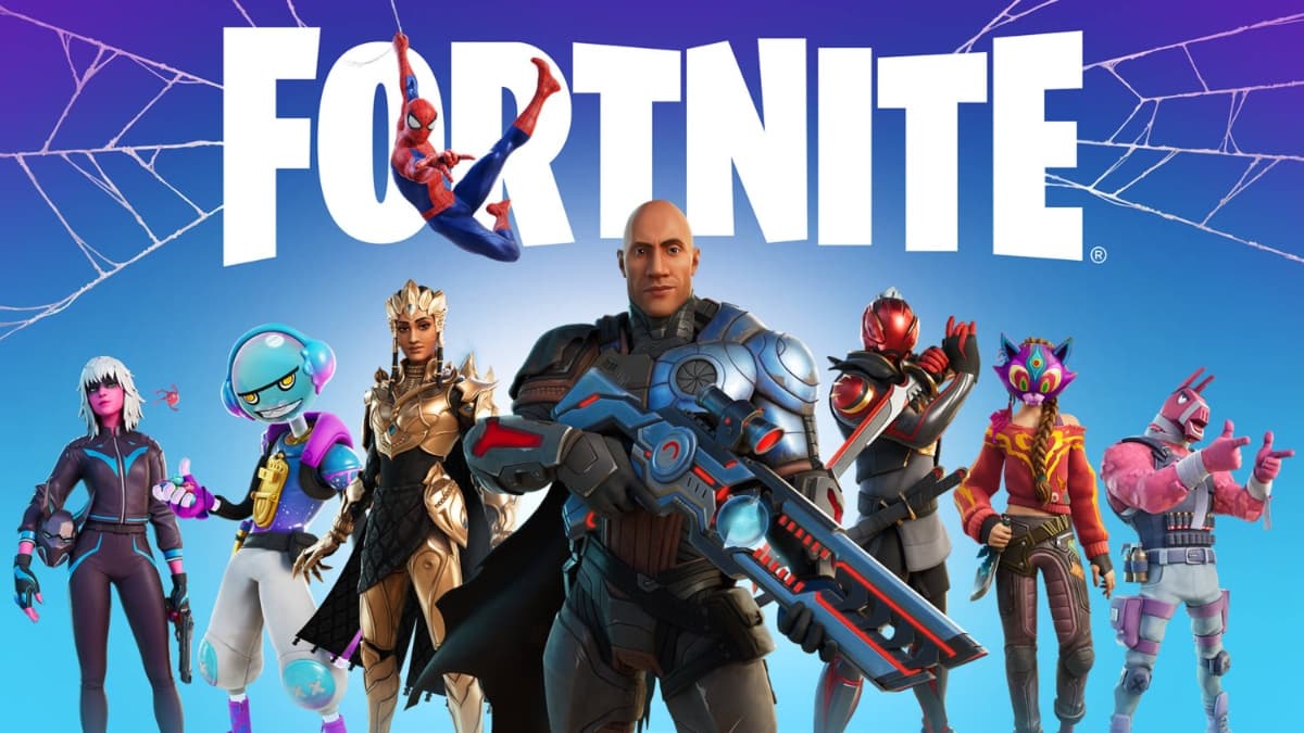 DFornite cover with The Rock and other characters.