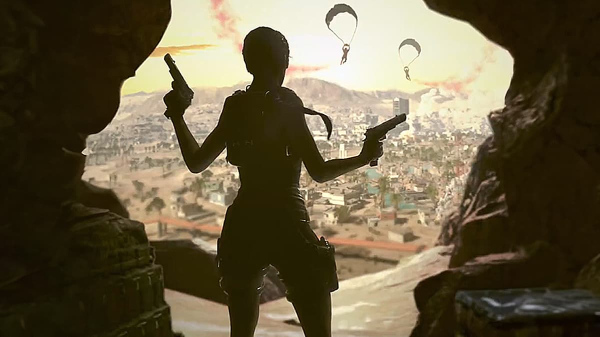 Lara Croft in Warzone 2's Al Mazrah map