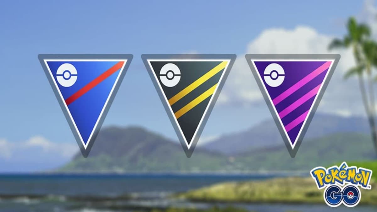 pokemon go pvp logos for great league, ultra league, and master league