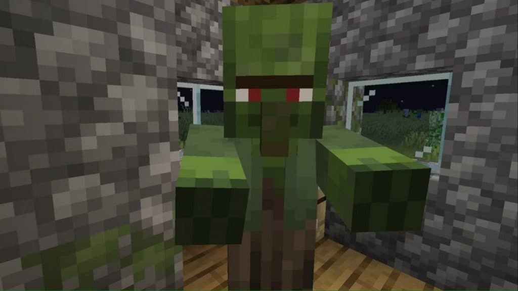 Zombie villager in Minecraft.