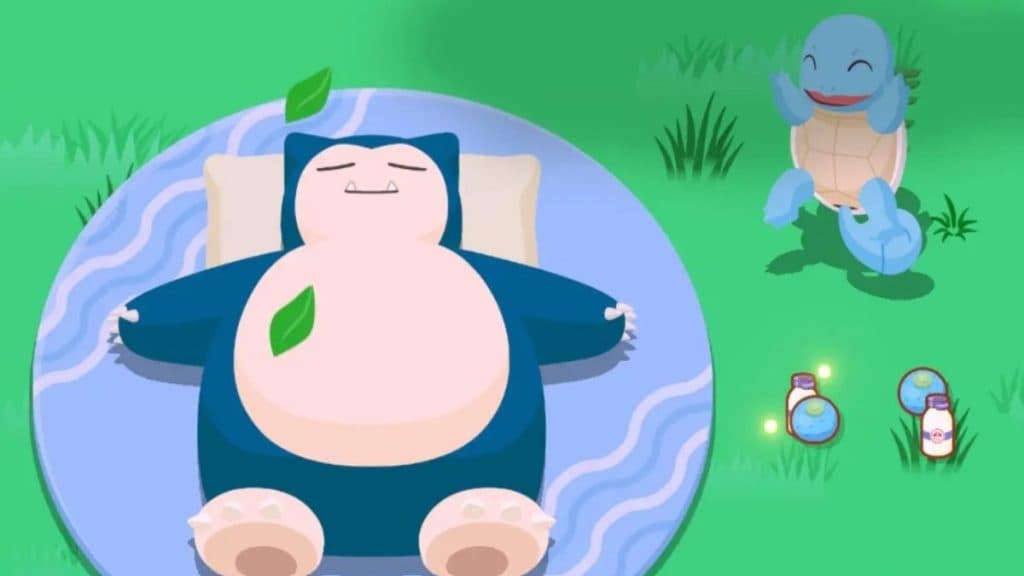 pokemon sleep snorlax with berries and ingredients from squirtle