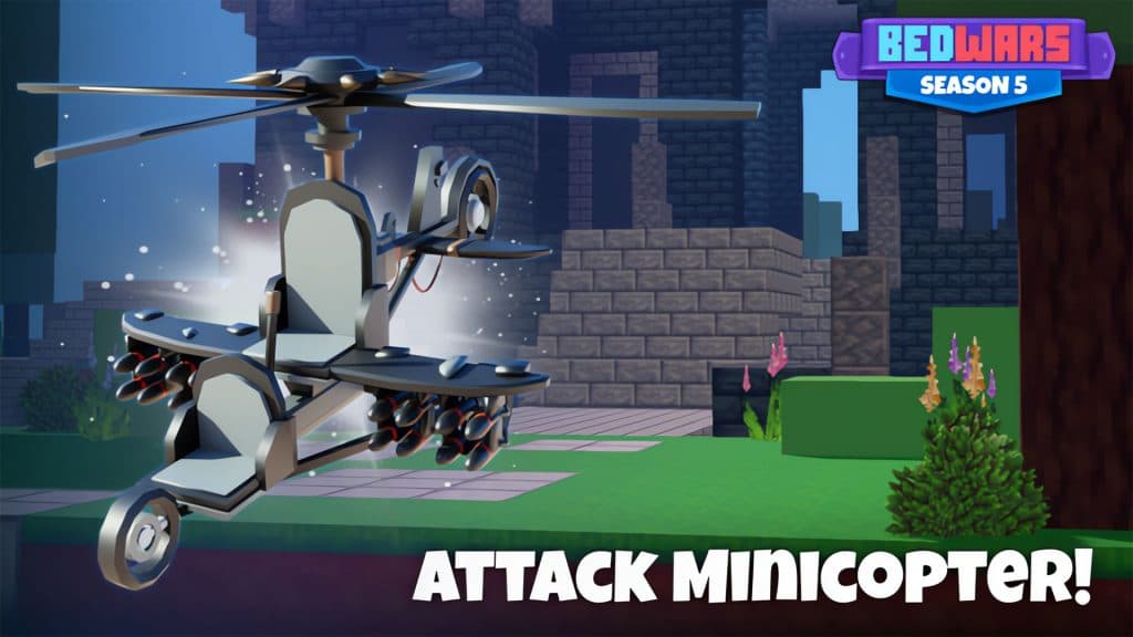 Attack minicopter in Roblox Bedwars.