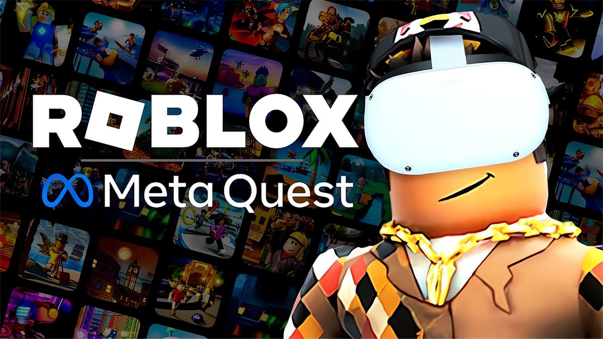 A Roblox character wearing a VR headset.