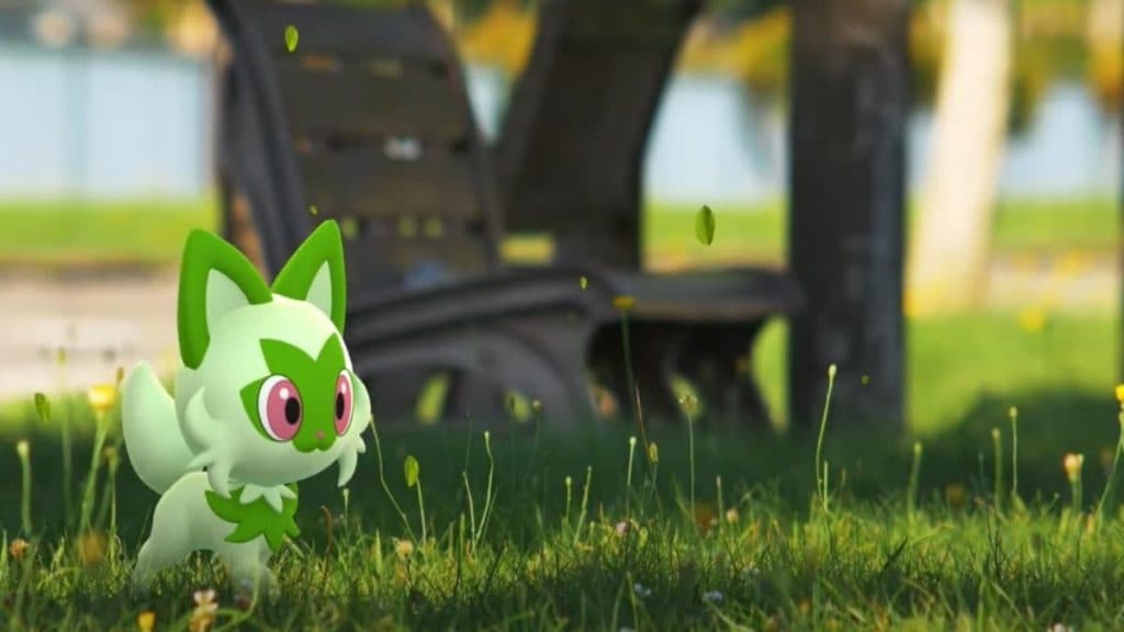 pokemon go sprigatito from the a paldean adventure trailer