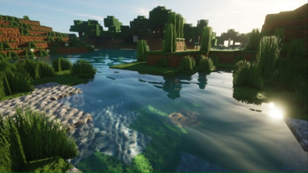 A river in Minecraft.
