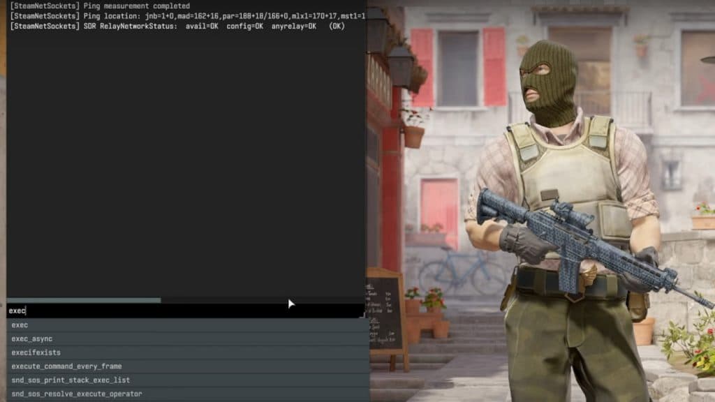 Console window in Counter-Strike 2 main menu
