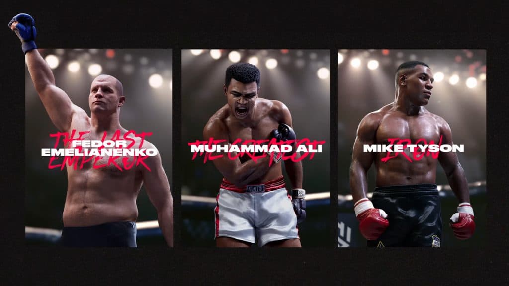 Muhammad Ali, Mike Tyson, and Emelianenko in UFC 5
