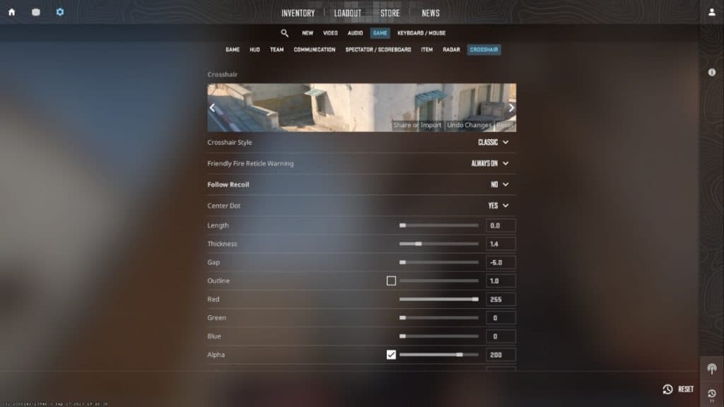 Game tab in Counter-Strike 2 settings.