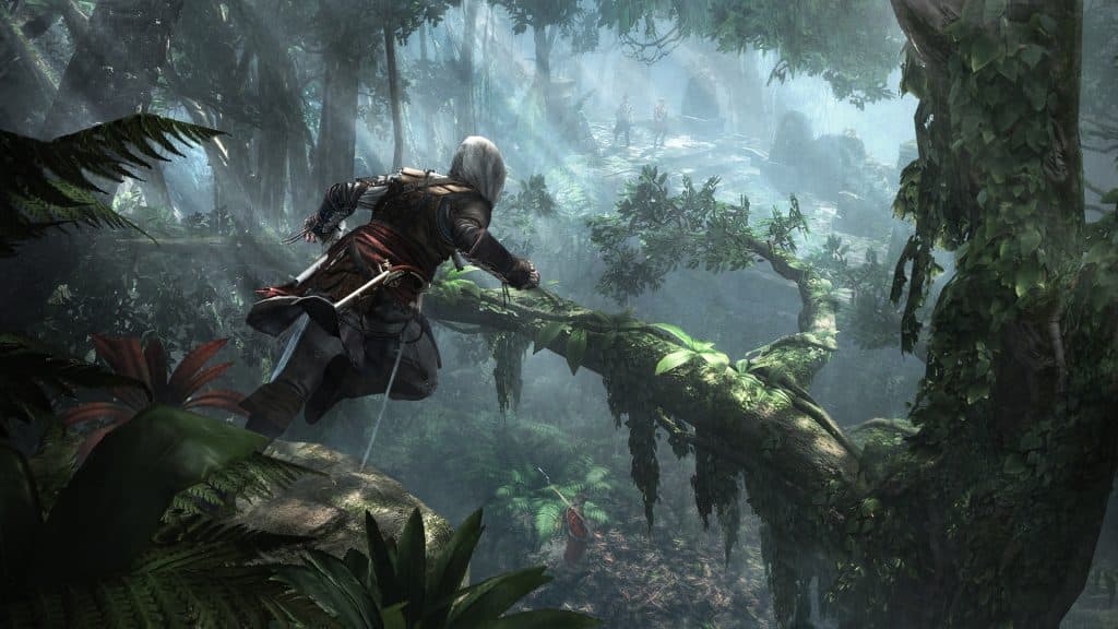Parkouring through trees in AC Black Flag