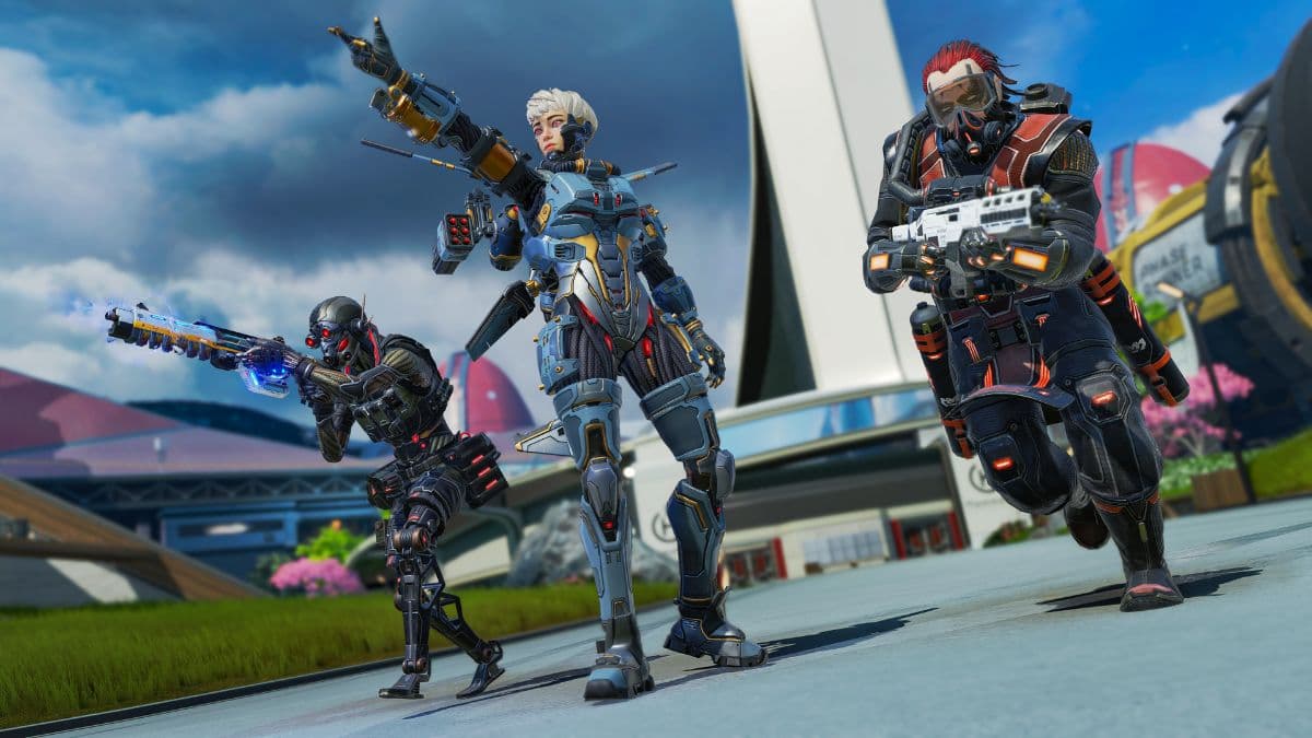 valkyrie, caustic, and octane in apex legends