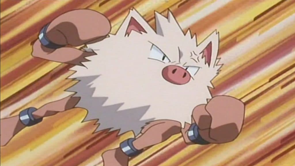 pokemon go spotlight hour species mankey evolution primeape in the anime