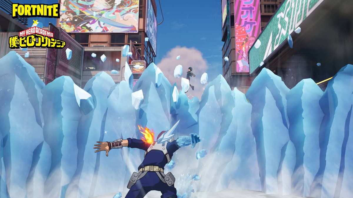 Todoroki's Ice Wall Mythic item in Fortnite