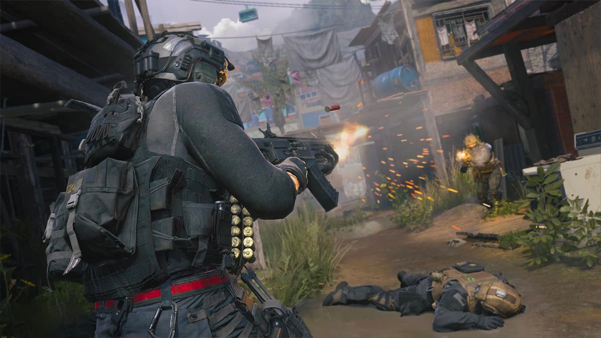 Modern Warfare 3 player using a Shotgun in Favela
