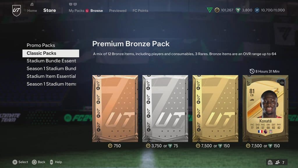 EA FC 24 Ultimate Team packs store