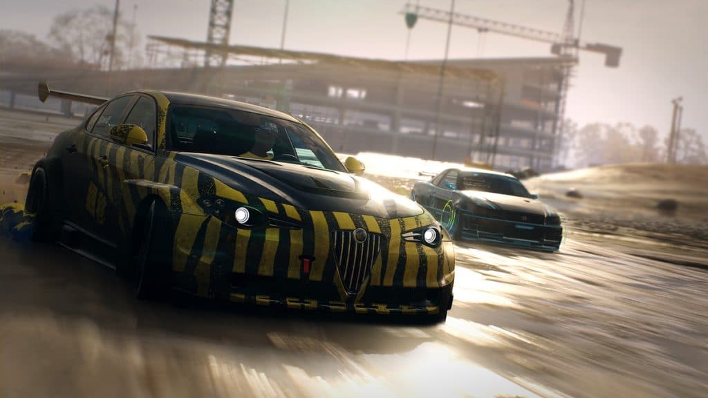 two cars racing in nfs unbound