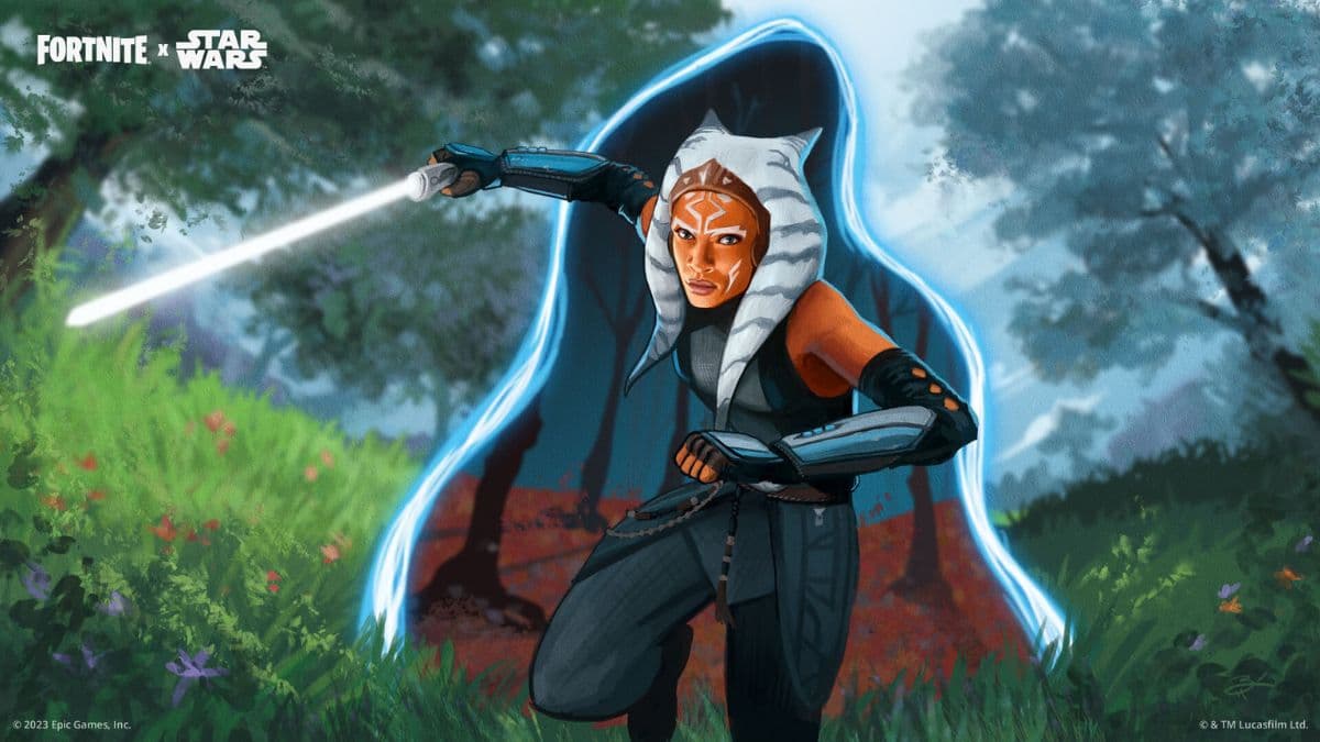 Ahsoka with Jedi Training Lightsaber in Fortnite