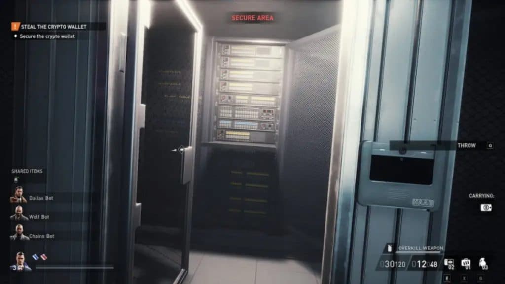 The crypto wallet in the IT room in Payday 3.