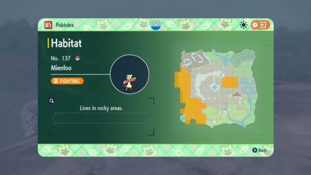 pokemon scarlet and violet teal mask dlc species mienfoo location on kitakami map