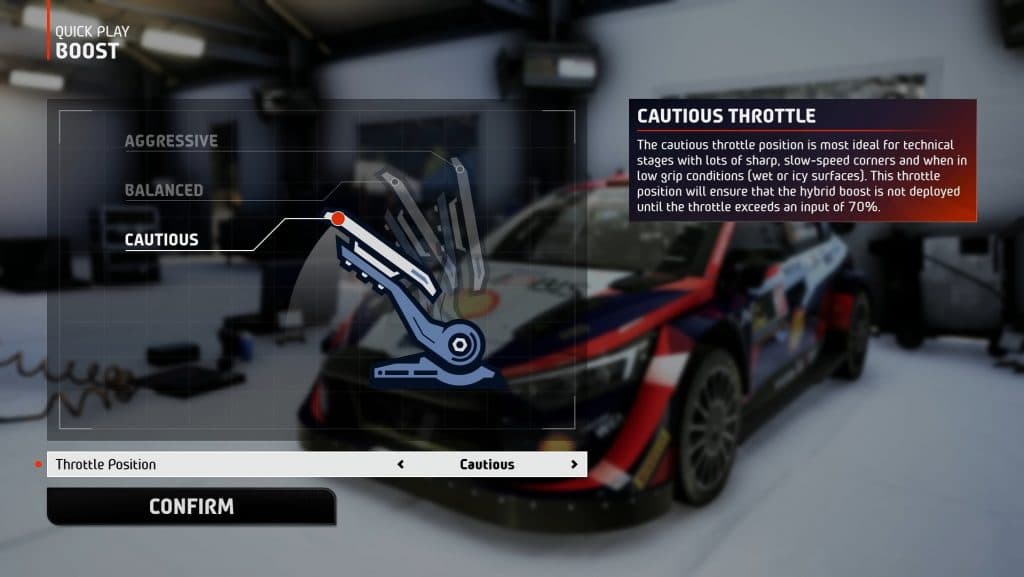 Boost setting and description in EA Sports WRC