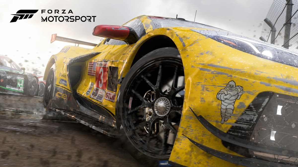 Muddy and dented car in Forza Motorsport