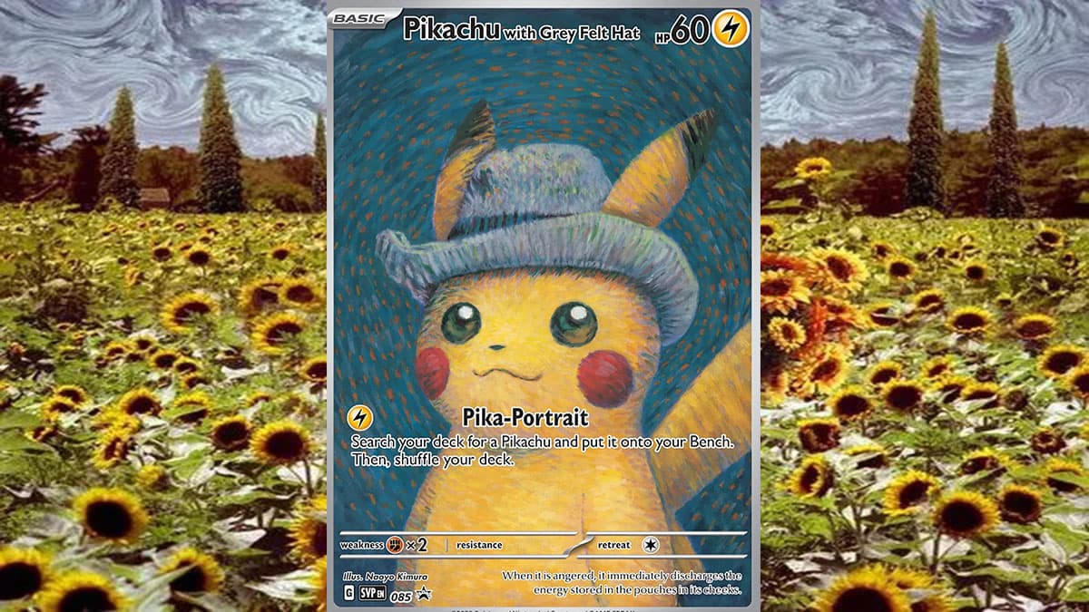Pikachu with Felt Hat Van Gogh Museum special Pokemon TCG Card