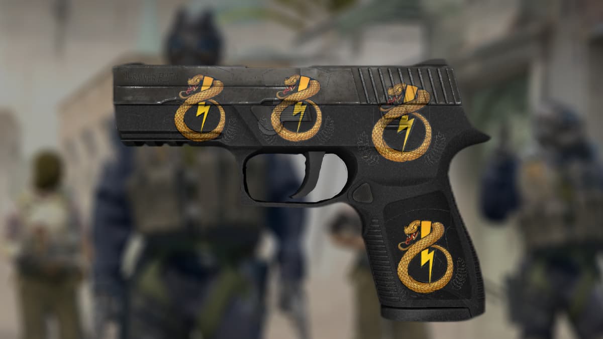 CS2 pistol with stickers