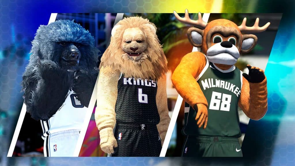Grizzlies, Kings and Bucks mascot costumes NBA 2K24 Season 2