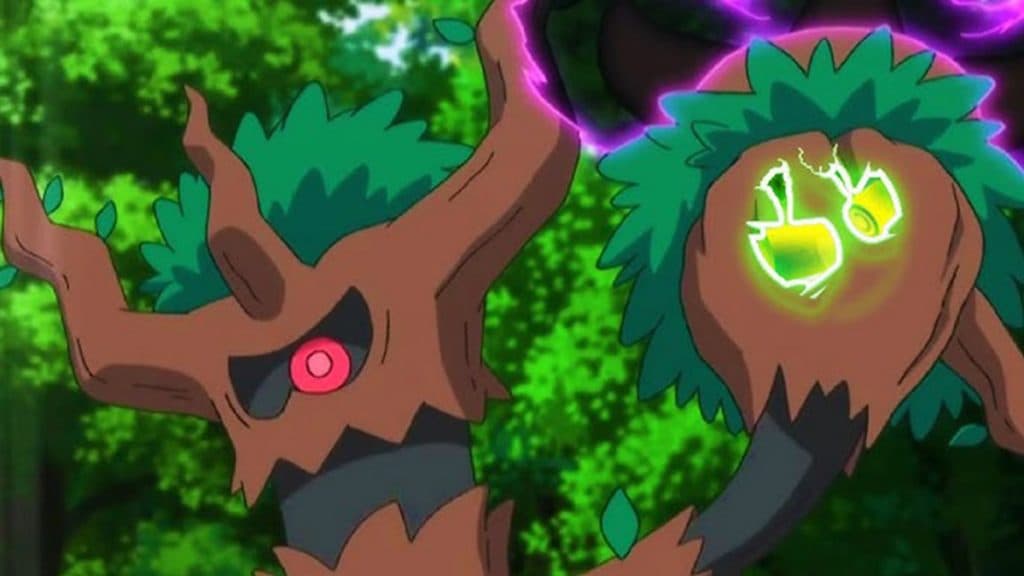 Trevenant in the anime uses Shadow Ball