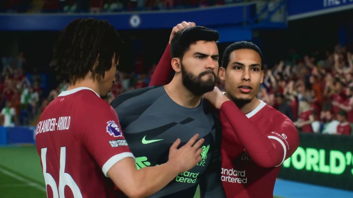Liverpool players celebrating in EA FC 24