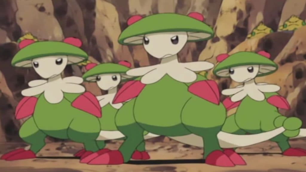 pokemon go species breloom as a group in the anime