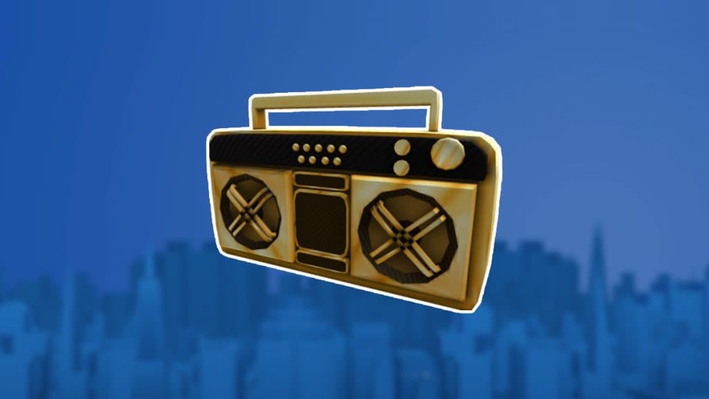 Golden Super Fly Boombox in Roblox.