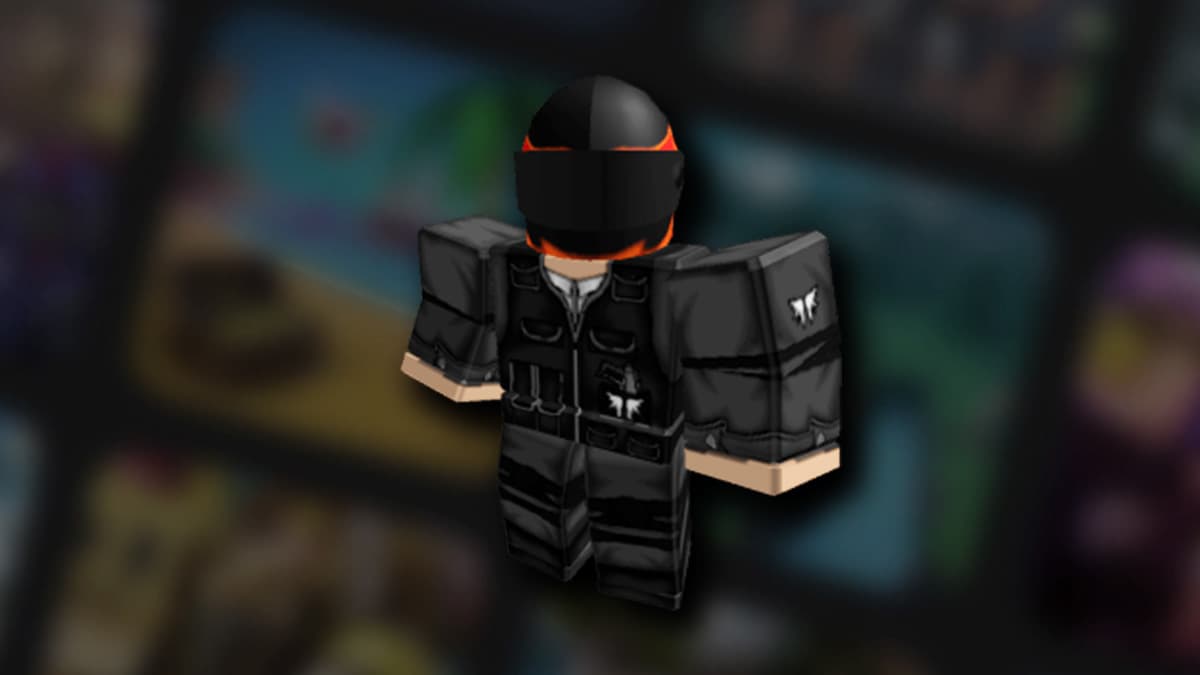 A Roblox character with gear.