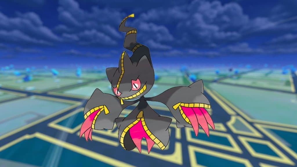 pokemon go raid boss mega banette with game background