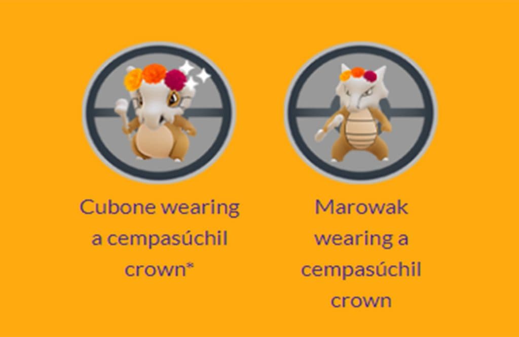Costumed Cubone & Marowak Dia de Muertos Pokemon Go