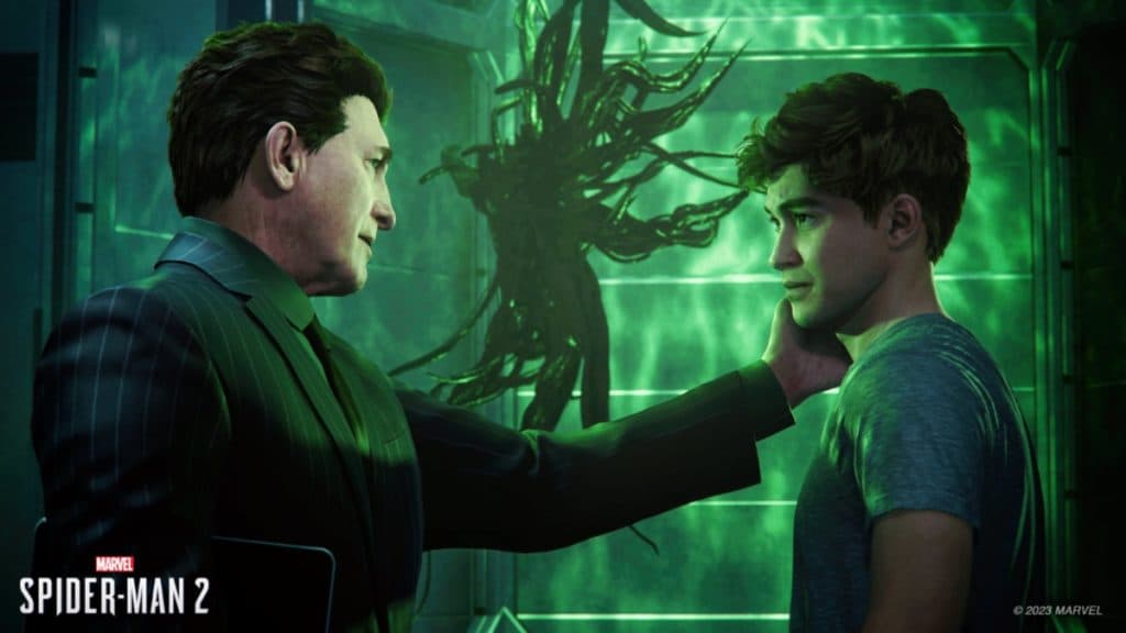 Harry Osborn and Norman in in Marvel's Spider-Man 2.
